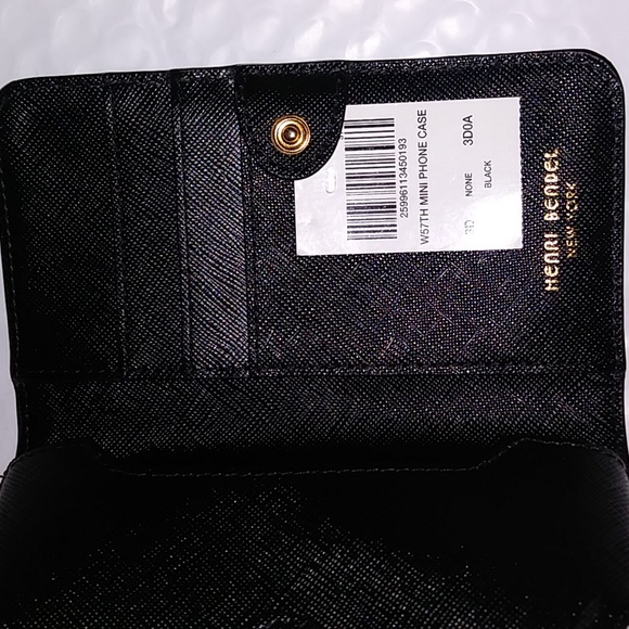 Henri Bendel Wallet, Card Holder and mini phone case in Black Leather - Picture 7 of 8